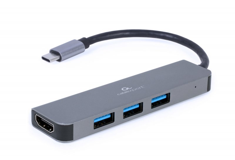 Gembird USB-C 2v1 multiport hub + HDMI - obrázek produktu