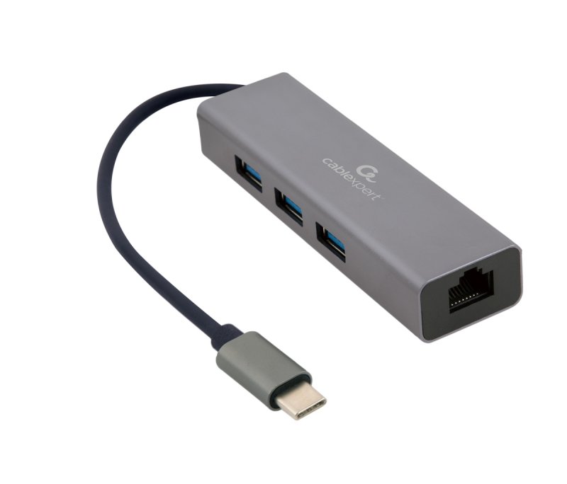 Gembird USB-C GBit adapter + 3x USB 3.1 - obrázek produktu