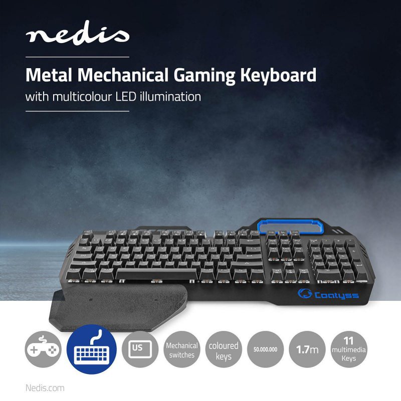 Wired Gaming Keyboard | USB | Mechanické Keys  GKBD400BKUS - obrázek č. 5