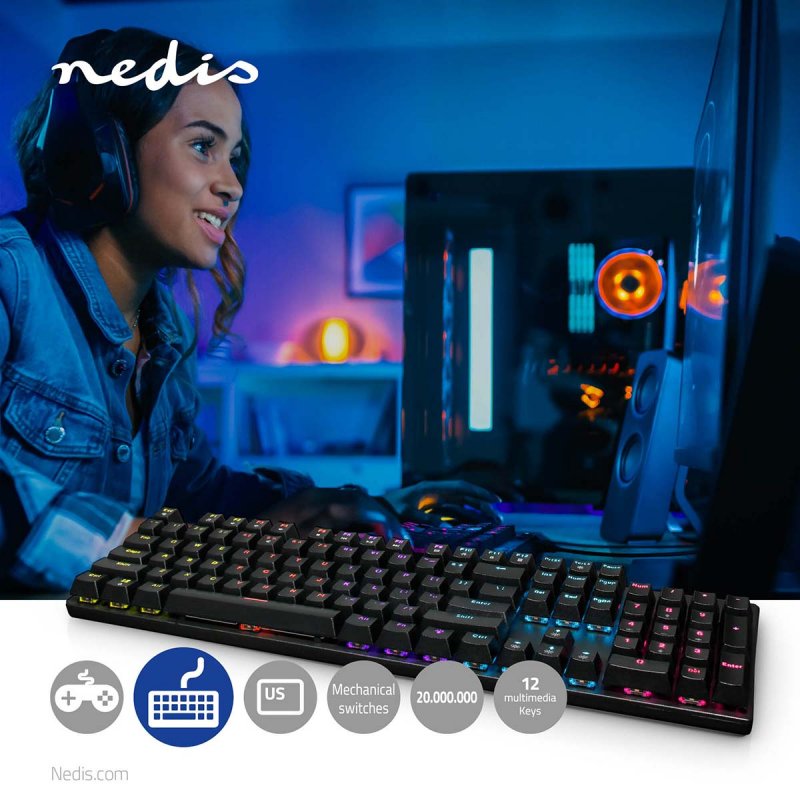 Wired Gaming Keyboard | USB-A  GKBDM110BKUS - obrázek č. 1