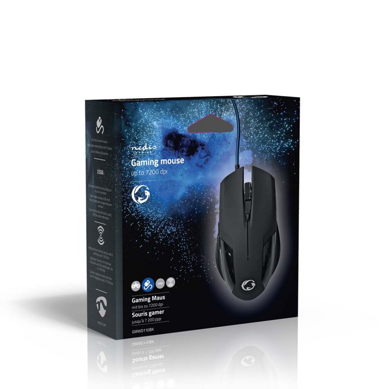 Gaming Mouse | Kabelové | 1200 / 2400 / 4800 / 7200 dpi  GMWD110BK - obrázek č. 5
