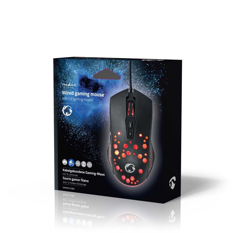 Gaming Mouse | Kabelové | 800 / 1200 / 2400 / 3200 / 4800 / 7200 dpi  GMWD410BK - obrázek č. 5