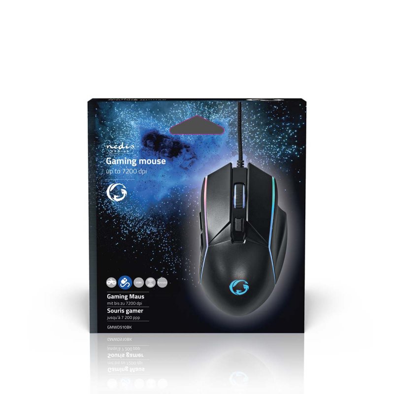 Gaming Mouse | Kabelové | 800 / 1200 / 2400 / 3200 / 4800 / 7200 dpi  GMWD510BK - obrázek č. 4