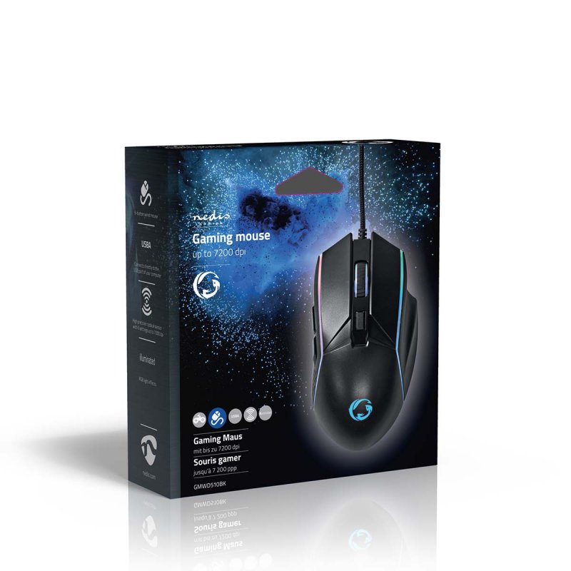 Gaming Mouse | Kabelové | 800 / 1200 / 2400 / 3200 / 4800 / 7200 dpi  GMWD510BK - obrázek č. 6
