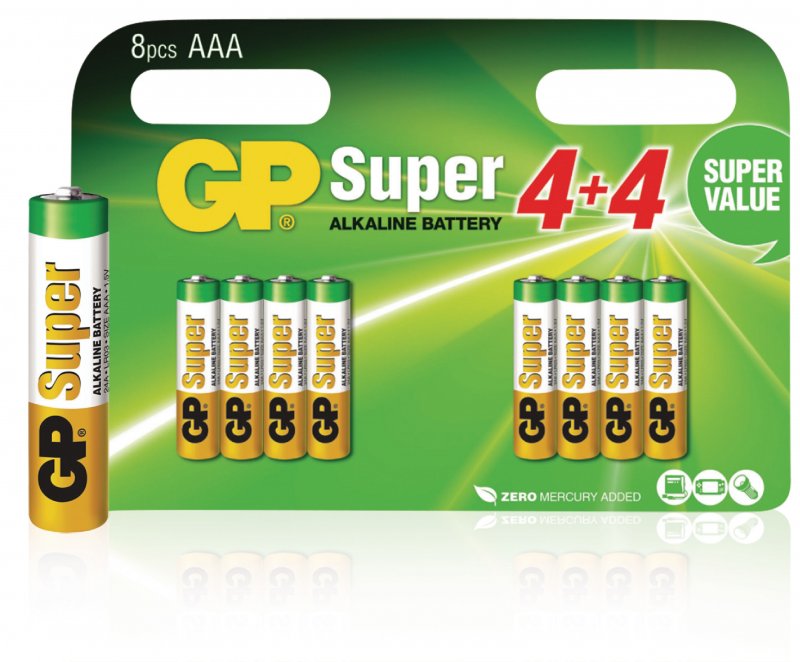 Alkalická Baterie AAA 1.5 V Super 8-Propagační Blistr - obrázek č. 1