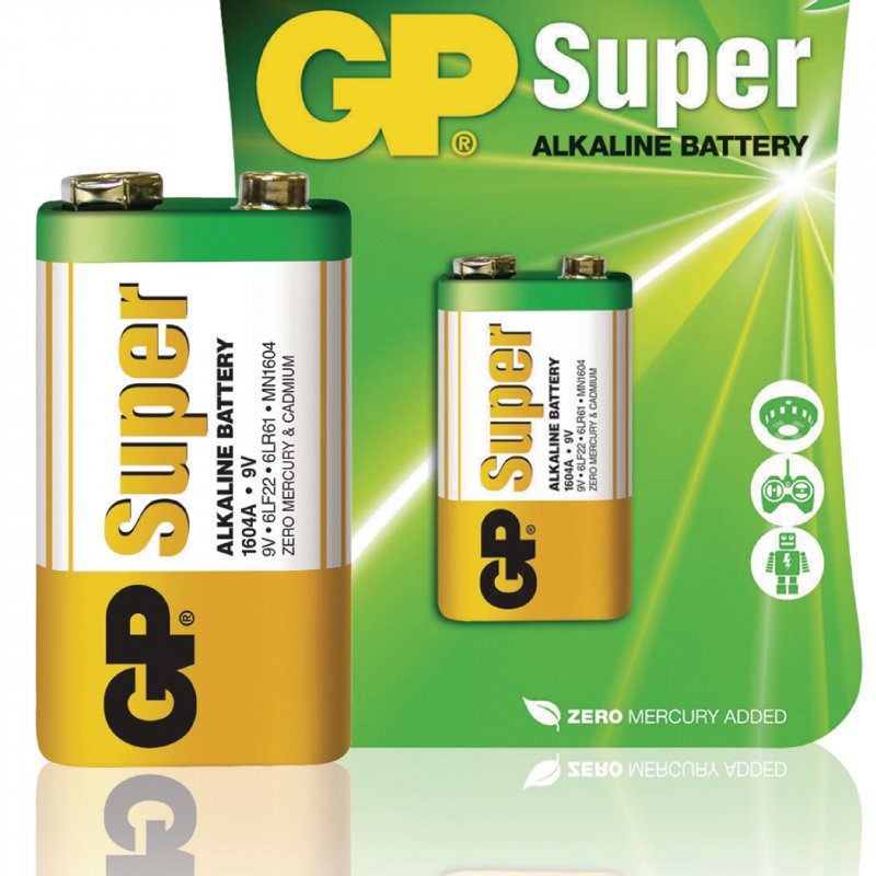 Alkalická Baterie 9 V Super 1-Blistr - obrázek č. 1