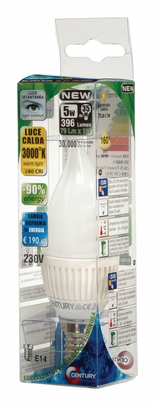 LED Žárovka E14 Svíčka Zahnutá 5 W 396 lm 3000 K - obrázek č. 2