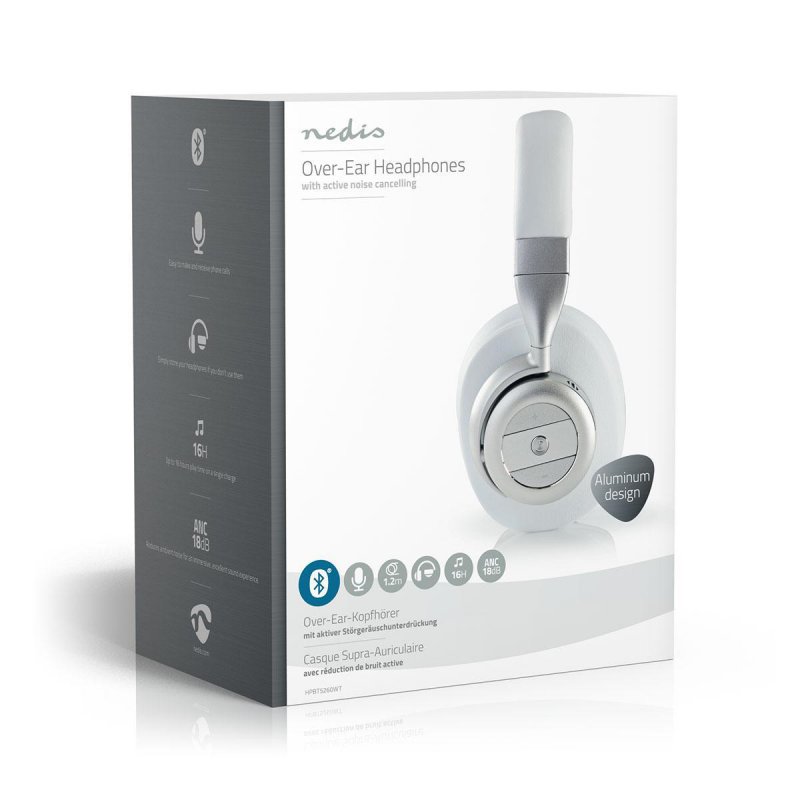 Bezdrátová Sluchátka | Bluetooth® | Over-ear | Aktivní Potlačení Hluku (ANC) | Bílá barva - obrázek č. 2