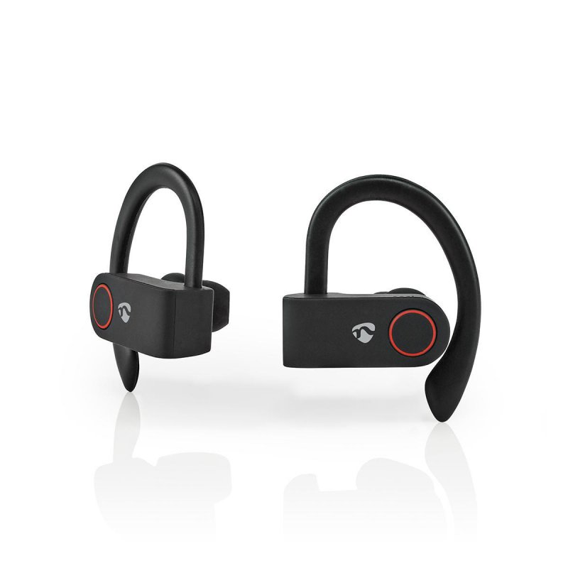 Plně Bezdrátová Bluetooth® Sportovní Sluchátka | 8 Hodin Přehrávání | Háčky za uši | Hlasové Ovládání | Nabíjecí Pouzdro | Černá - obrázek č. 14