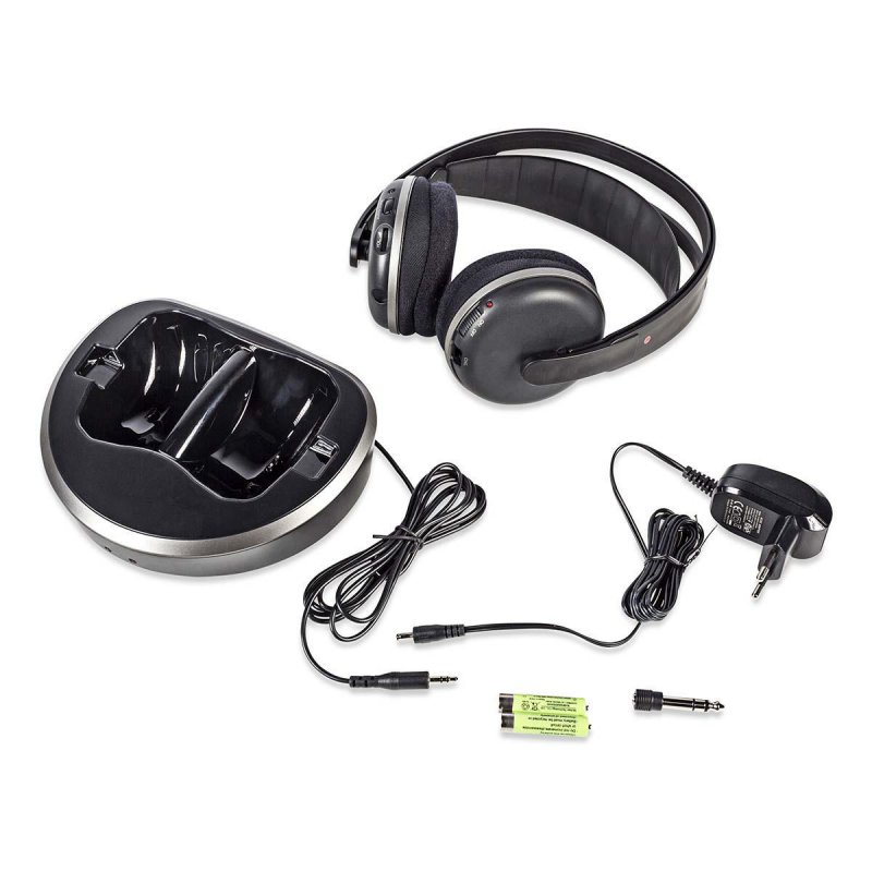 Bezdrátová TV sluchátka | RF | Přes uši | Doba přehrávání až 11 hodin | Digitální zvuk | Nabíjecí dok (HPRF210BK) - obrázek č. 5