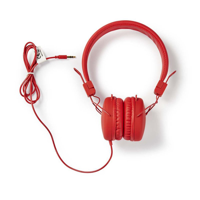 Kabelová Sluchátka | On-ear | Skládací | Kulatý Kabel 1,2 m | Červená barva - obrázek č. 6