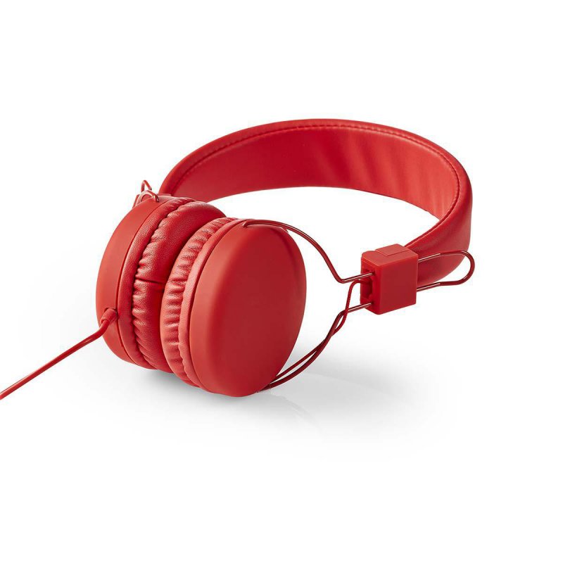 Kabelová Sluchátka | On-ear | Skládací | Kulatý Kabel 1,2 m | Červená barva - obrázek č. 3
