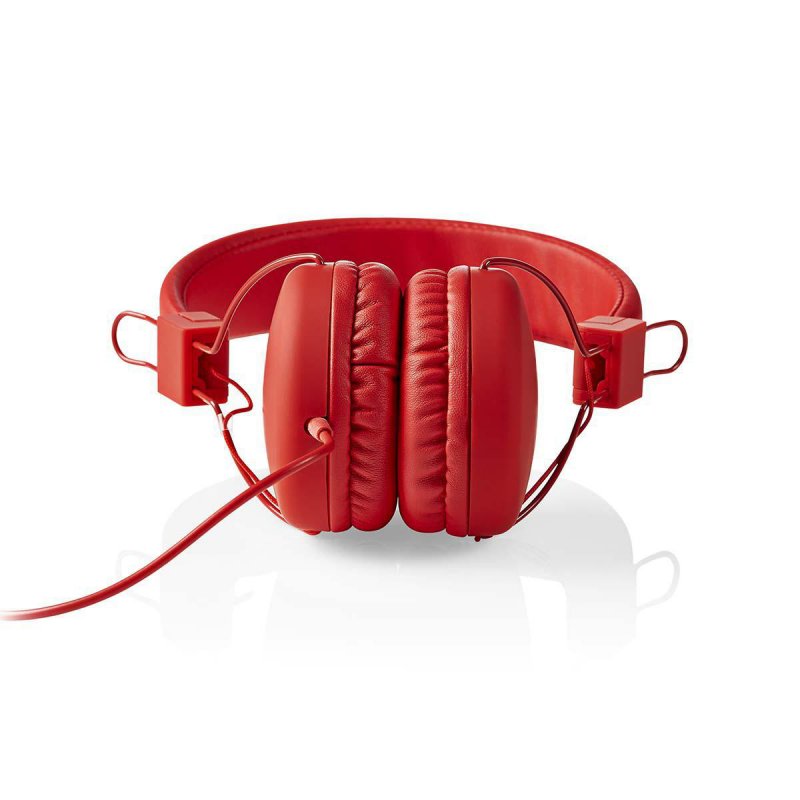 Kabelová Sluchátka | On-ear | Skládací | Kulatý Kabel 1,2 m | Červená barva - obrázek č. 2
