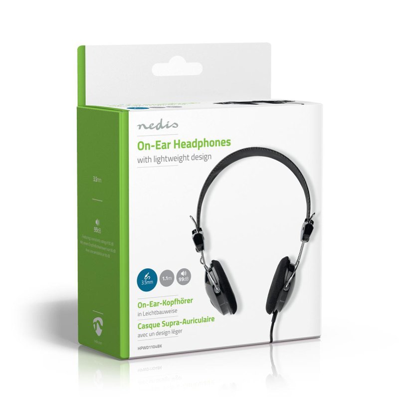 Kabelová sluchátka na uši | 3,5 mm  HPWD1104BK - obrázek č. 9