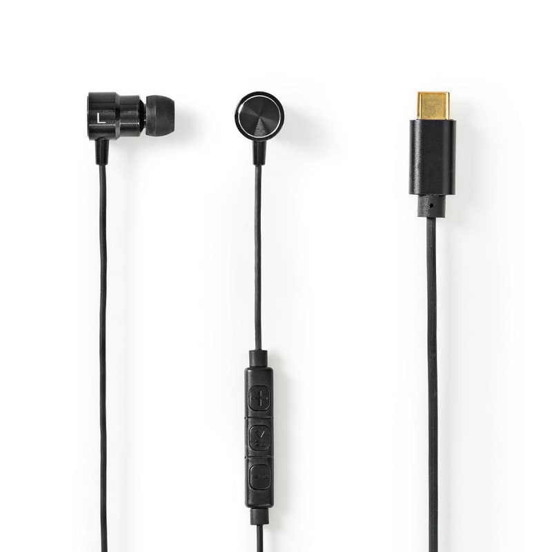 Kabelová Sluchátka | USB-C ™ | Délka kabelu: 1.20 m | Vestavěný mikrofon | Ovládání Hlasitosti | Černá - obrázek produktu