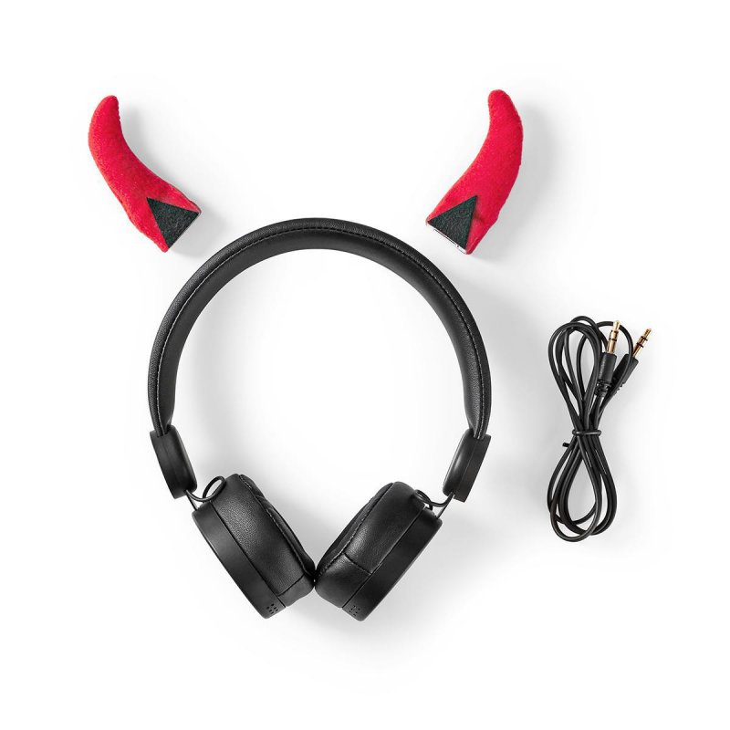 Kabelová sluchátka na uši | 3,5 mm | Délka kabelu: 1.20 m | 85 dB | Černá / Červená - obrázek č. 4