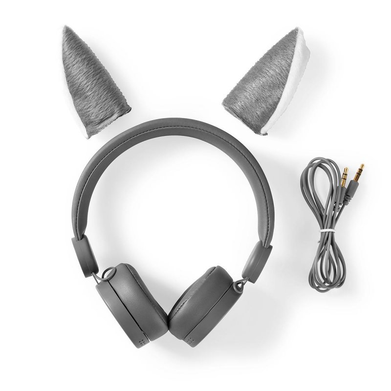 Kabelová sluchátka na uši | 3,5 mm | Délka kabelu: 1.20 m | 85 dB | Šedá - obrázek č. 4