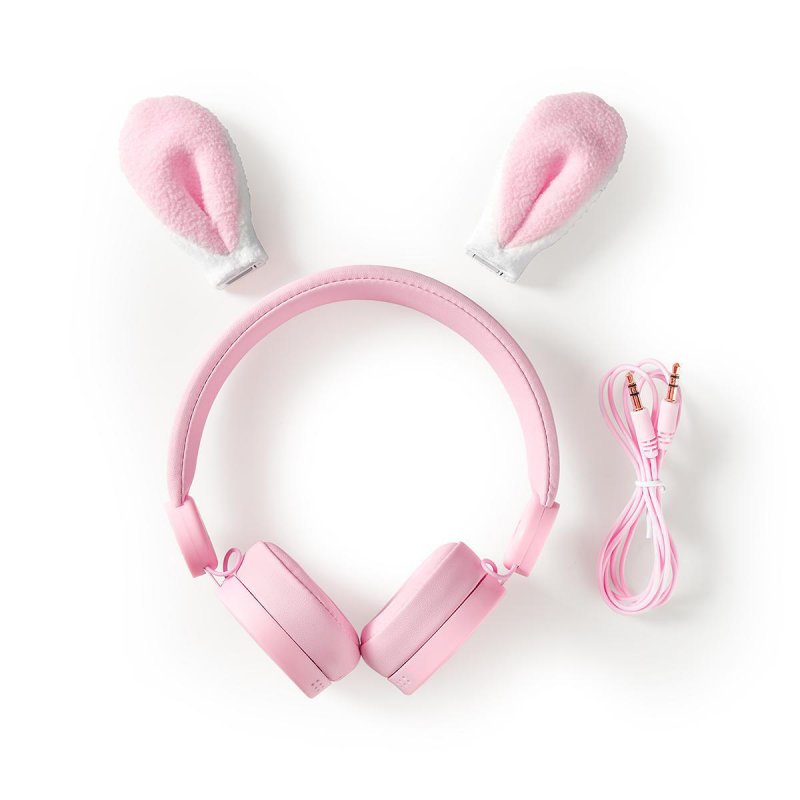 Kabelová sluchátka na uši | 3,5 mm | Délka kabelu: 1.20 m | 85 dB | Bílá / Růžová - obrázek č. 5