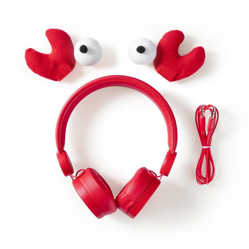 Kabelová sluchátka na uši | 3,5 mm | Délka kabelu: 1.20 m | 85 dB | Červená - obrázek č. 4