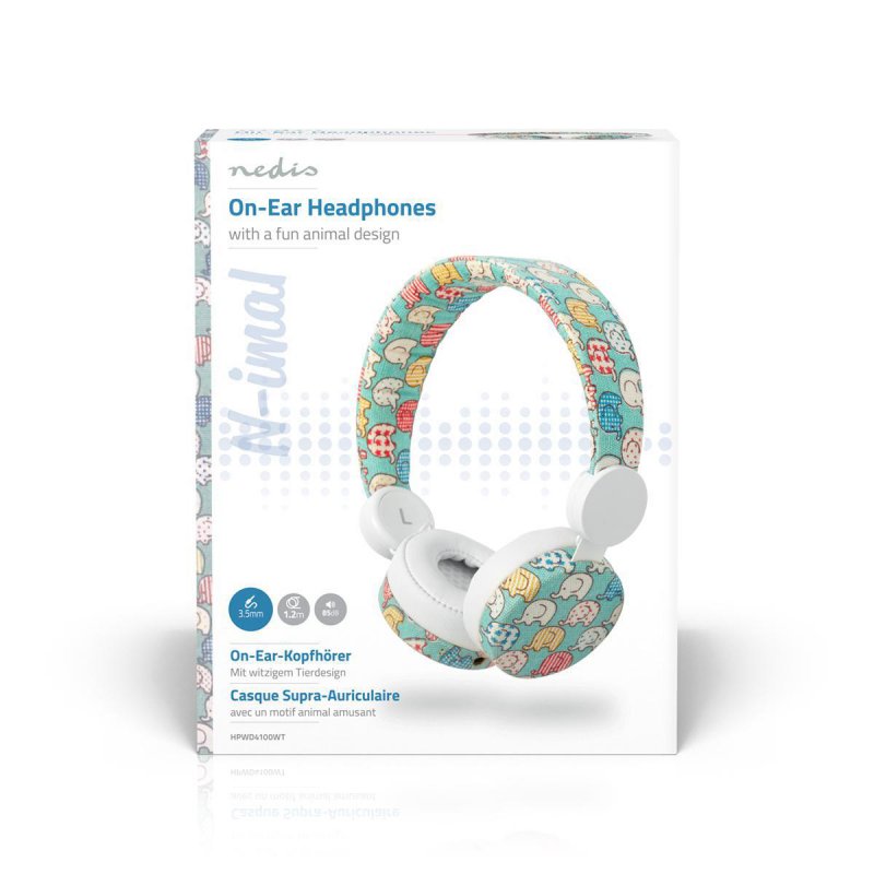 Kabelová sluchátka na uši | 3,5 mm | Délka kabelu: 1.20 m | 85 dB | Bílá - obrázek č. 6