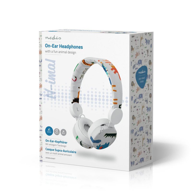Kabelová sluchátka na uši | 3,5 mm | Délka kabelu: 1.20 m | 85 dB | Bílá - obrázek č. 7