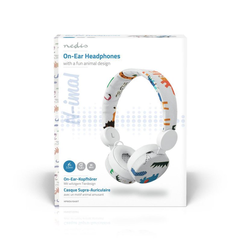 Kabelová sluchátka na uši | 3,5 mm | Délka kabelu: 1.20 m | 85 dB | Bílá - obrázek č. 6