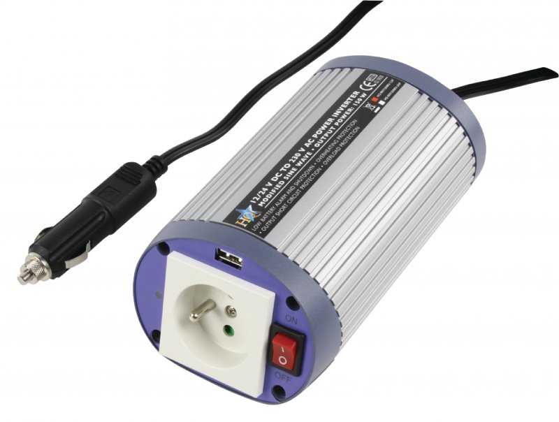 Měnič Modifikovaná sinusoida 12 VDC - AC 230 V 150 W CZ / USB - obrázek produktu