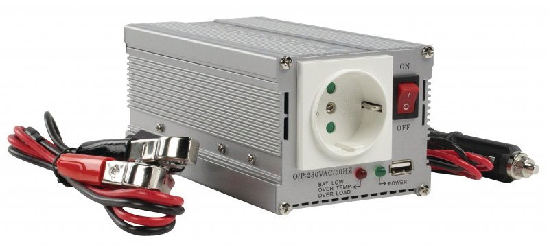Měnič Modifikovaná sinusoida 12 VDC - AC 230 V 300 W F (CEE 7/3) / USB - obrázek č. 2