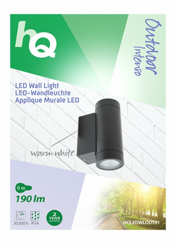 LED Venkovní Nástěnné Svítidlo 6 W 190 lm Černá - obrázek č. 3