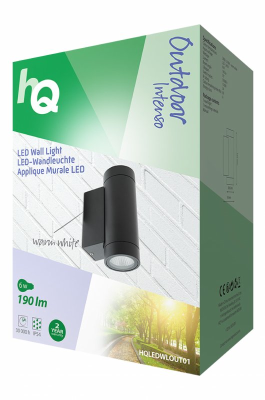 LED Venkovní Nástěnné Svítidlo 6 W 190 lm Černá - obrázek č. 2