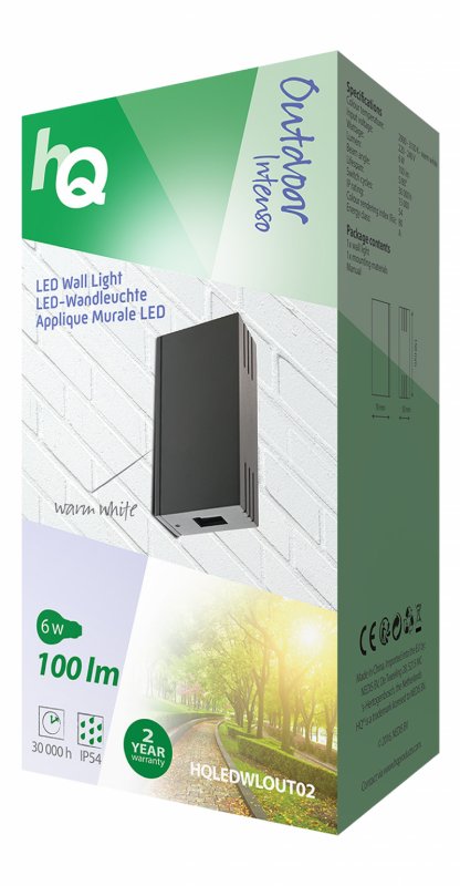 LED Venkovní Nástěnné Svítidlo 6 W 100 lm Černá - obrázek č. 2