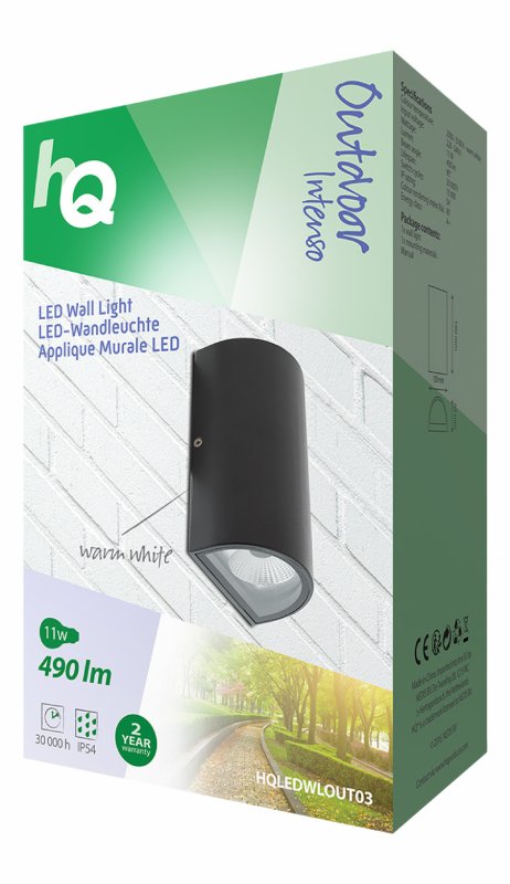 LED Venkovní Nástěnné Svítidlo 11 W 490 lm Černá - obrázek č. 2