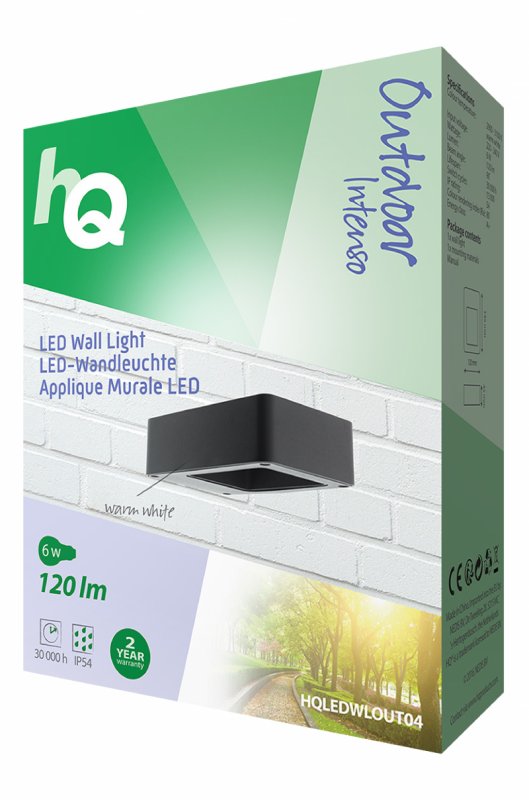 LED Venkovní Nástěnné Svítidlo 6 W 120 lm Černá - obrázek č. 2