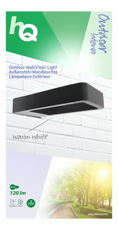 LED Venkovní Nástěnné Svítidlo 6 W 120 lm Černá HQLEDWLOUT05 - obrázek č. 3