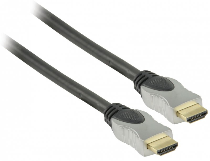 High Speed HDMI Kabel s Ethernetem HDMI Konektor - HDMI Konektor 0.75 m Tmavě Šedá - obrázek č. 2