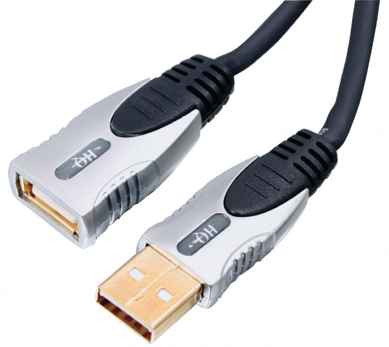 Prodlužovací Kabel USB 2.0 USB A Zástrčka - USB A Zásuvka Kulatý 5.00 m Tmavě Šedá - obrázek č. 2