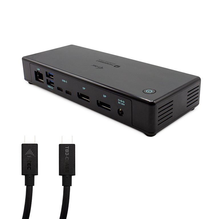i-tec Thunderbolt3/ USB-C Dual DP 4K Docking Station, Power Delivery 85W,  2x TB3 Cables: 150, 70cm - obrázek produktu