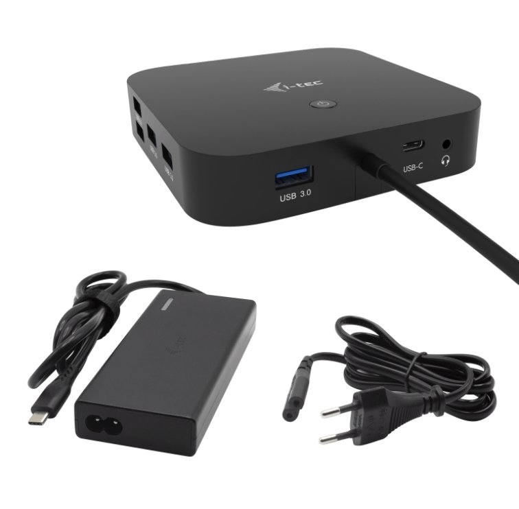 i-tec USB-C HDMI DP Docking Station with Power Delivery 100 W + i-tec Universal Charger 77W - obrázek produktu