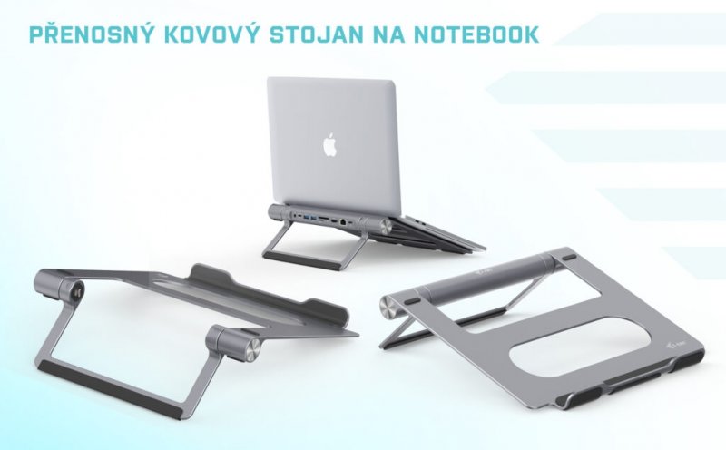 i-tec Metal Cooling Pad for notebooks (up-to 15.6”) + USB-C Docking Station (PD 100W) - obrázek č. 2