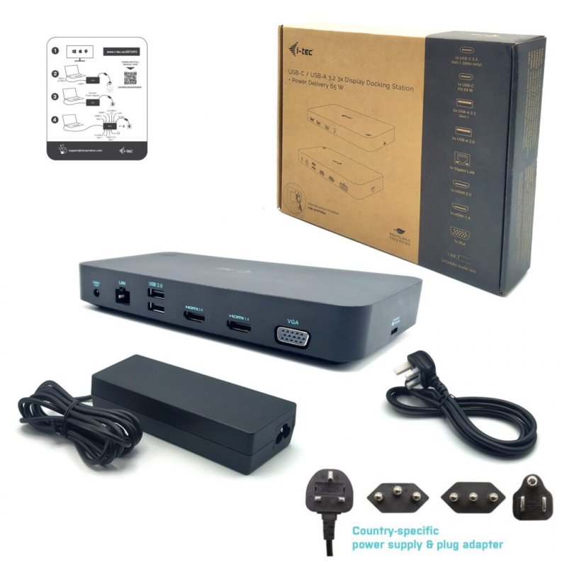 i-tec USB 3.0/ USB-C/ TB, 3x Video Docking Station Power Delivery 100W - obrázek č. 4