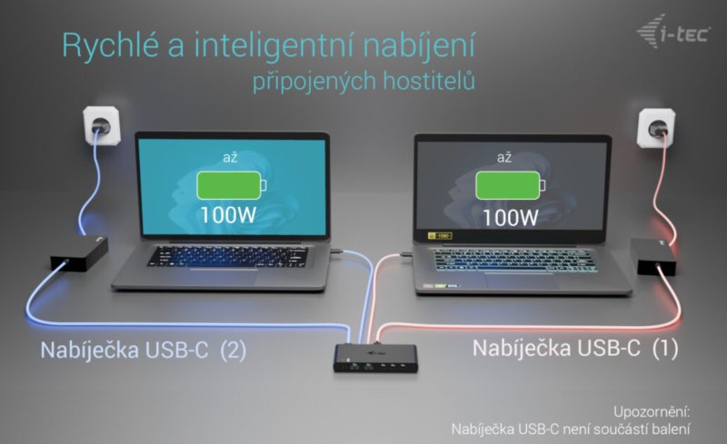 i-tec KVM Docking Station HDMI for 2 hosts, Power Delivery 2x 100W - obrázek č. 8
