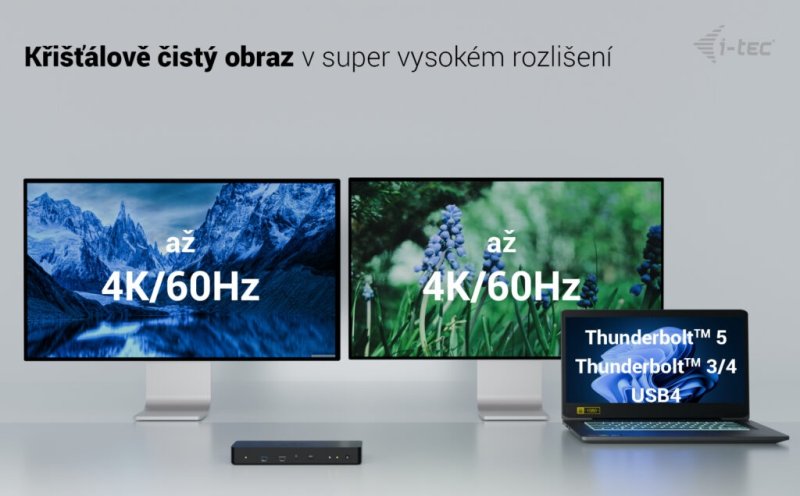 i-tec Thunderbolt 4 Intelligent Dual Display Docking Station, Power Delivery 90W - obrázek č. 11