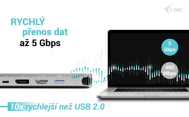 i-tec USB-C Metal Nano 3x Display (DP, HDMI and VGA) Docking Station, Power Delivery 100W - obrázek č. 8