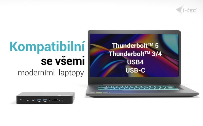 i-tec Thunderbolt 5 Triple Display Docking Station, M.2 slot, 6x USB, 2.5 GLAN, Power Delivery 140W - obrázek č. 9