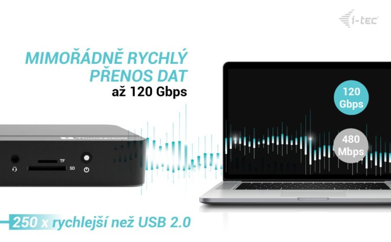 i-tec Thunderbolt 5 Triple Display Docking Station, M.2 slot, 6x USB, 2.5 GLAN, Power Delivery 140W - obrázek č. 5