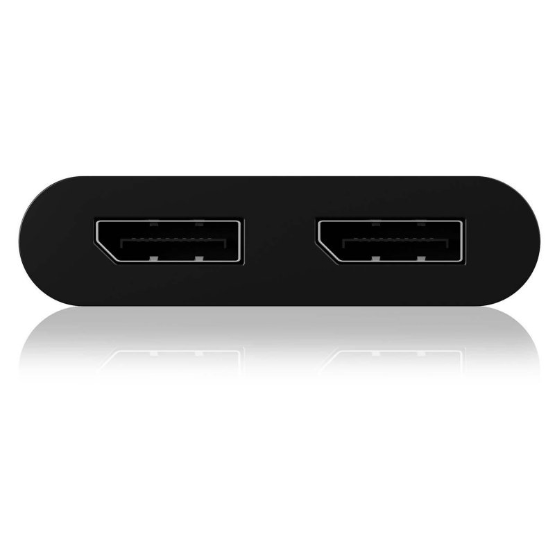 Adaptér DisplayPort USB-C Zástrčka - 2x Port Displeje Černá - obrázek č. 2