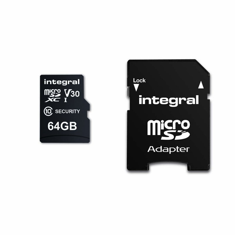 64 GB bezpečnostní kamera microSD karta pro palubní kamery, domácí kamery, CCTV, body kamery a drony INMSDX64G10SEC - obrázek produktu