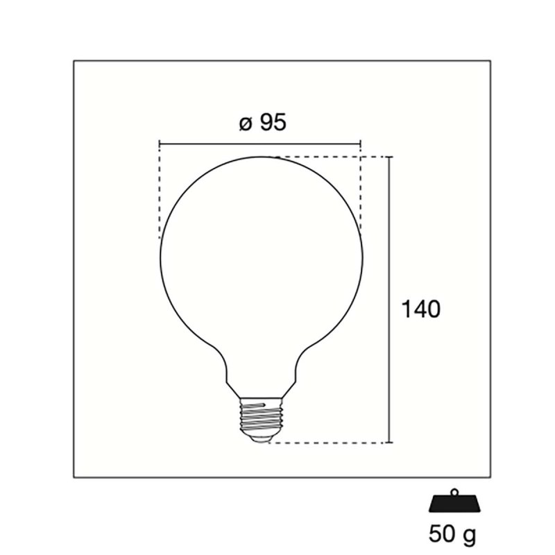 LED Filament Lamp E27 8 W 1055 lm 3000 K INSG95-082730 - obrázek č. 2