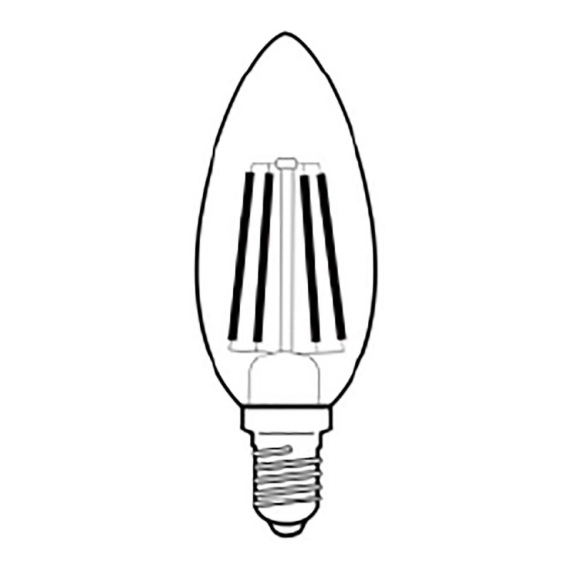 LED žárovka E14 | Svíčka | 4 W | 470 lm | 3000 K | Přirozená Bílá | 2 kusů - obrázek č. 2