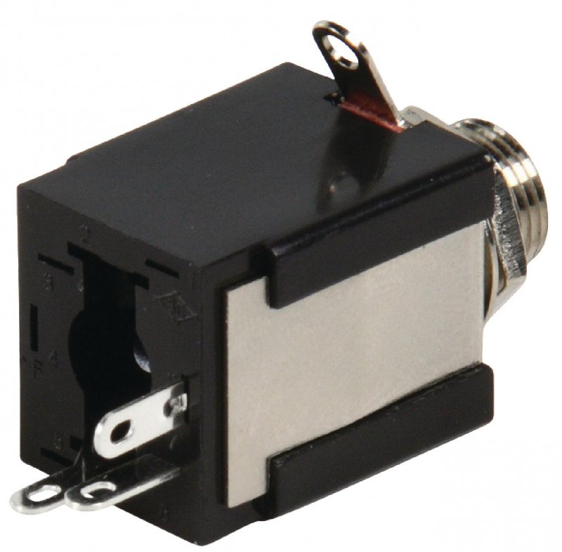 Stereo Konektor 6.35 mm Zásuvka Černá - obrázek produktu